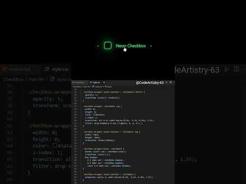 ✅ Neon Checkbox UI with HTML and Pure CSS #htmlcss #checkbox #uidesignlearning #shorts #webdesign