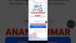 #rubi network mining invite /refferal code- ANANDKUMAR  free mining mobile app