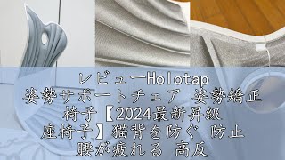 レビューHolotap 姿勢サポートチェア 姿勢矯正 椅子【2024最新昇級 座椅子】猫背を防ぐ 防止 腰が疲れる 高反発メモリー綿 腰当て クッション 骨盤サポート 椅子や床に置いて座るだけ (ブラ