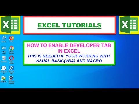 EXCEL: HOW TO ENABLE DEVELOPER TAB IN EXCEL
