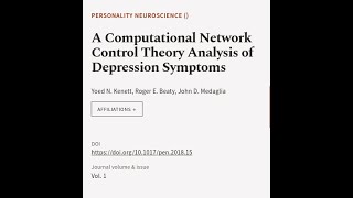A Computational Network Control Theory Analysis of Depression Symptoms | RTCL.TV
