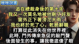 追在總裁身後的第十年，我又一次莫名地被他刪了好友。窗外正下著滂沱大雨，我也終於死了心，乾脆辭職，打算從此消失在他世界裡。此時，門外傳來一陣急促的敲門聲。後面發生的事，讓我徹底傻了眼。