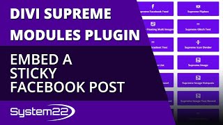 Divi Supreme Modules Embed A Sticky Facebook Post 👈