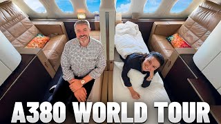 We Flew the BIGGEST PLANE Around the World (FIRST CLASS!)