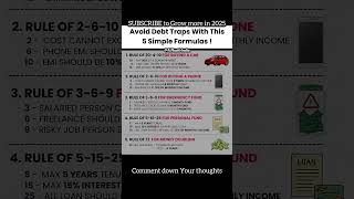 Avoid Debt trap with these 5 formulas #selfimprovement#motivation#2025#entrepreneur#shorts#ytshorts