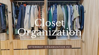 Closet Organization👕跟我一起整理衣櫃｜衣櫃收納｜直立式摺衣法 afterknot organization #2