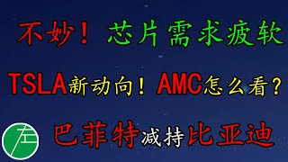 不妙！芯片需求疲软，意味着什么？TSLA新动向！AMC怎么看？巴菲特减持比亚迪？SP500、原油、黄金、BYDDY、TSLA、SOXL、QCOM、TSM、NIO、MULN、AMC、NFLX