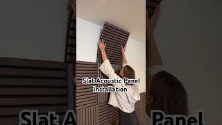 Slat Acoustic Panel Installation #acousticpanels #soundproofing #homedecor #interiordesign #acoustic