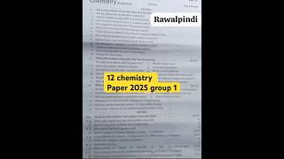 Rawalpindi board 12 Class Chemistry Paper Group 1, 2025 | 2nd year chemistry paper 2025 Rwp board