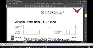 Cambridge As A levels Feb March 2022 9709-32 Pure Math Solutions
