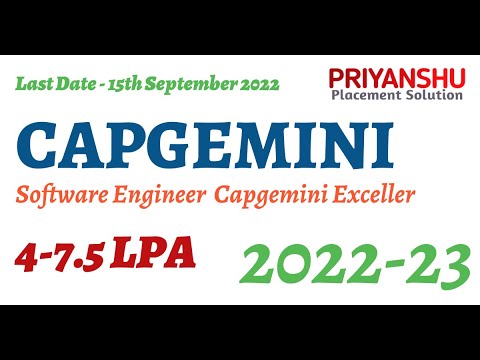Today's is last day for Capgemini Hiring 2023 2022 | Capgemini off campus drive 2023 | 7.5LPA