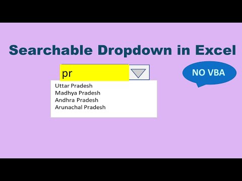 Searchable Dropdown List in Excel in Hindi ( No VBA )