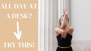 5 Min Deskercise Stretching Routine | Neck, Upper, Mid & Lower Back