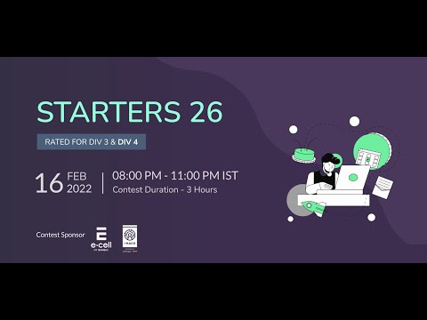 Starters 26 solution video || Codechef
