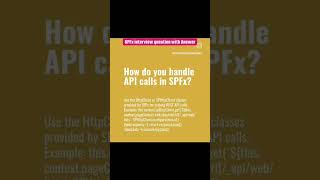 SPFx interview question with Answer #shorts #shortsvideo #interviewquestions #spfx