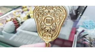 【福西珠寶鑽石金飾銀樓】《純金寶扇／3寸》日月扇~日月寶扇~純金9999神明金牌~謝神金牌~酬神金牌