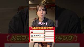 人気ファミレスランキング〜！ #shortvideo #バイト #ランキング