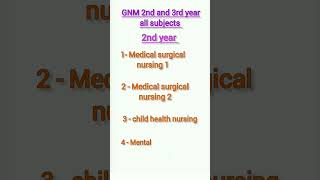 #gnm #medicos #nursing , gnm 2nd and 3rd year all subjects.
