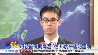 母親節假期高溫! 估35度午後防雷雨│中視新聞 20160507