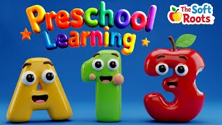 Preschool Learning activities for 3 year olds at home | Learn ABC Phonics Shapes Numbers Colors 🌈