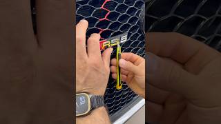 Audi RS5 Badge Wrap – Chrome to Yellow Vinyl Mod
