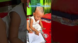 Srija very busy time with studies #babygirl #babystudy #baby #babylove #foryou #