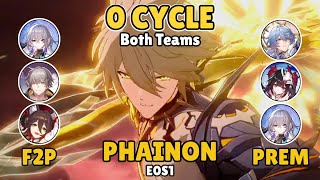 [V3] Phainon E0S1 F2P vs. Premium Team Both 0-Cycle Hoolay | HSR v3.4