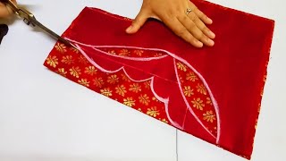 Blouse designs || cutting and stitching back neck blouse design || #madhurafashionkatta