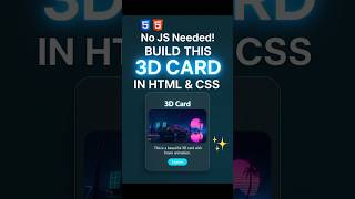 How to make 3D Card animation using HTML CSS Only |2/100 challenge