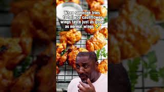 You tricked me!  #viral #goodone #hotones #funnyvideo #wings #cauliflower #jokes