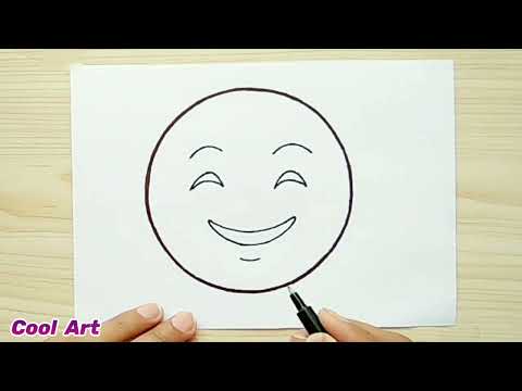 How To Draw Happy Face Emoji 😊| Smiley Face Emoji Drawing | Kids Easy Drawing | Emoji Day Drawing |