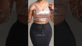 7 Features of Anna Crop Top | Sequin Blouse Design | Style & Comfort | Stretchable Blouse | #shorts