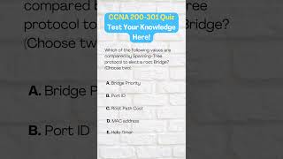 CCNA Quiz 33:STP Root Bridge Election #ccna #shorts #learning #free #cisco  #ccnacertification #mcq