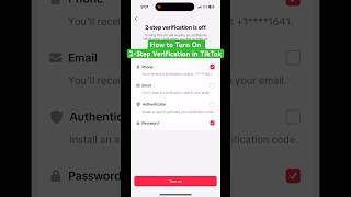 Turn On 2-step verification in TikTok #shorts #tiktok #tiktoktips #tech