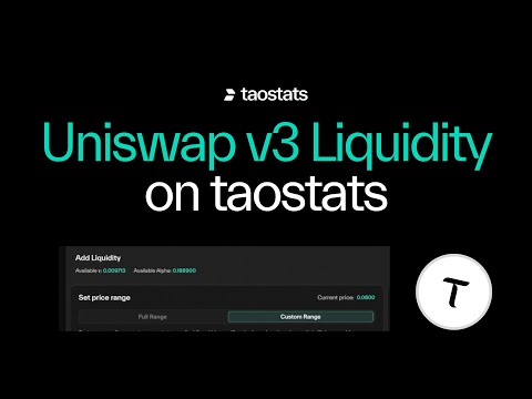 Creating Bittensor Uniswap v3 positions on taostats