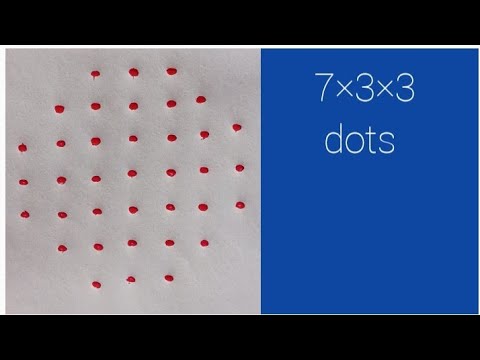 Small dots muggulu | 7 dot easy daily rangoli designs | simple kolam with dots |