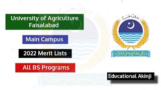 UAF merit lists 2022 | UAF Main Campus closing merit undergraduate 2022 | uaf admission 2023