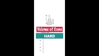 HARD volume problem | 92% FAIL | Can you solve it? #shorts #volume #cone #algebra #math