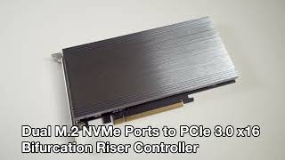 Dual M.2 NVMe Ports to PCIe 3.0 x16 Bifurcation Riser Controller SYBA SI-PEX40129
