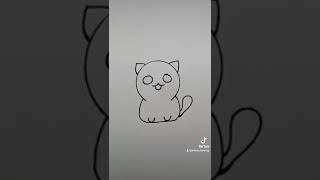 Dibujo gato kawaii fácil #shorts