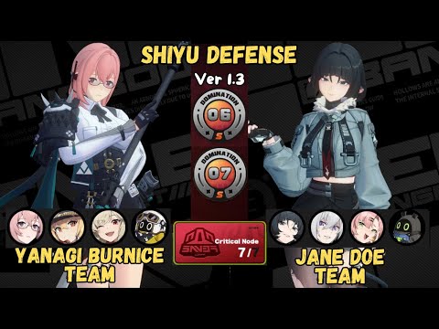 Yanagi Burnice Disorder Jane Doe Shiyu Defense Stage 6-7 | Zenless Zone Zero v1.3