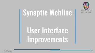 Synaptic Webline user interface improvements