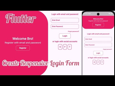 How to create Responsive Login Form in Flutter using Layout Builder & Media Query full tutorial