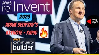 AWS ReInvent 2023 Announcements - Adam Selipsky Keynote #aws #ai #rapidfire