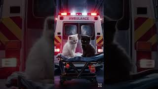 white and black aicat in hospital part-4 #cat #whitecat #cutefunny  #aicat7 #cute #kitten #funnyimag