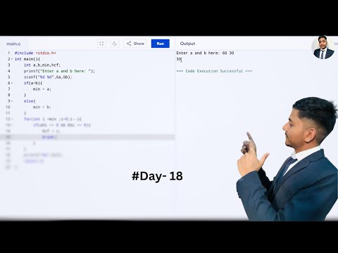 C - PORGRAM to print the GCD of any two given number 🚀C - PROGRAMMING🚀