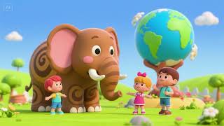 🐘 Brown Swirl World with Elephant | Color & Adventure Song for Kids | Swirly Safari Fun