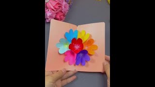教师节到了，我们一起给老师做一个会开花的立体贺卡，简单又漂亮#亲子手工 #手工  #教师节手工 #教师节贺卡 #幼儿园手工