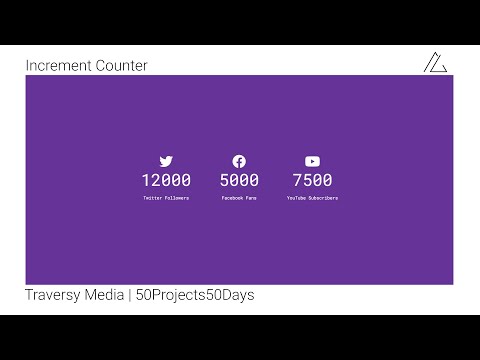 How to make a Social Increment Counter | Day 15 | HTML CSS JS | 50Projects50Days