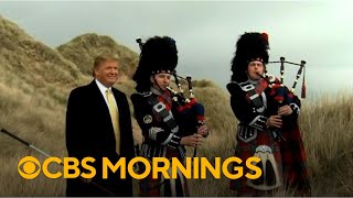 Trump visits Scotland to tour golf courses amid protests